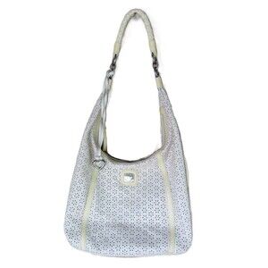 Brighton Leather Purse Laser Cut Daisy Flower Shoulder Bag Cream Cottage E616712